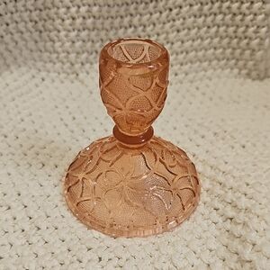 Vintage Depression Glass Pink Candle Holder
